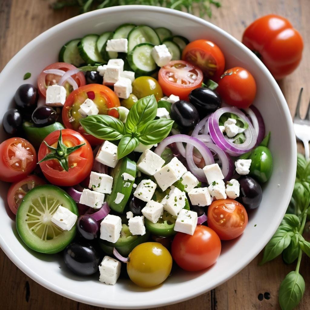 Rustic Greek Salads: Fresh, Light, and Flavorful