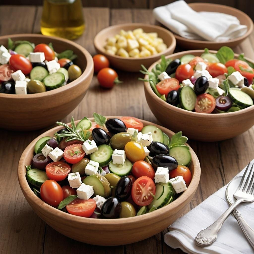 Rustic Greek Salads: Fresh, Light, and Flavorful
