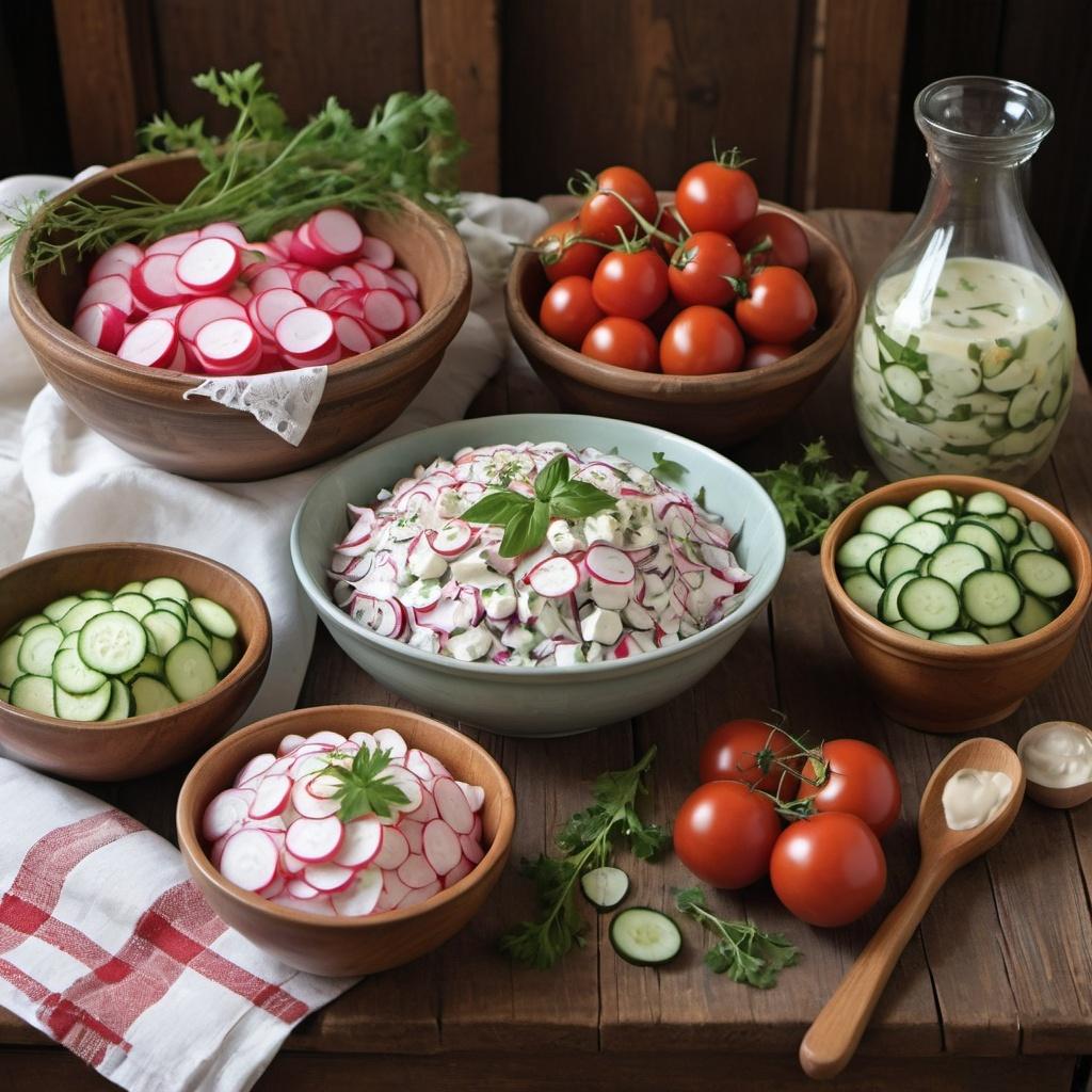 Rustic Russian Salads: Fresh, Pickled, and Creamy Recipes