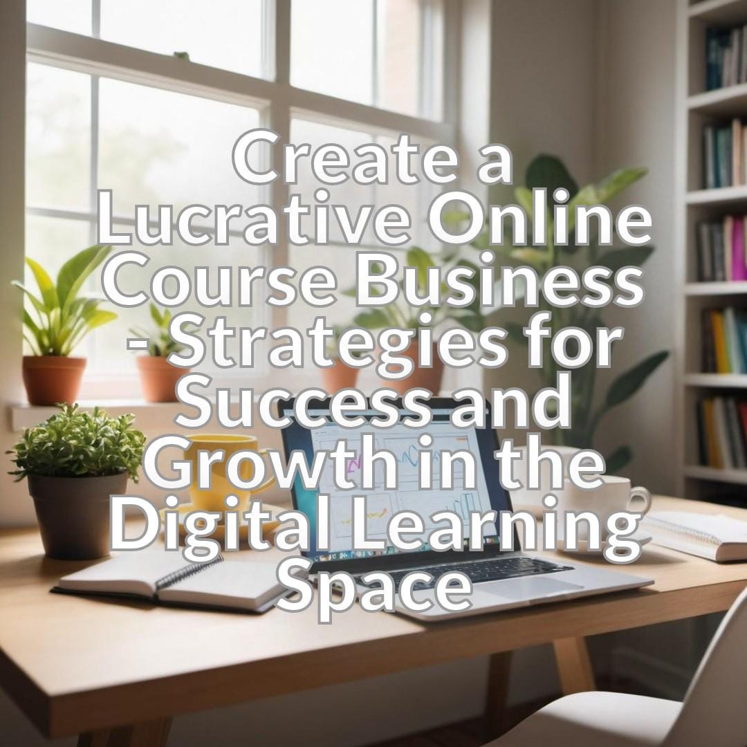 Create a Lucrative Online Course Business - Strategies for Success and Growth in the Digital Learning Space