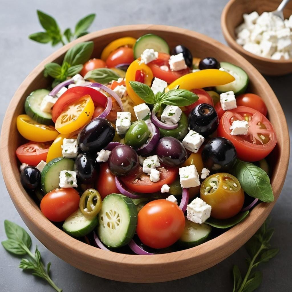 Rustic Greek Salads: Fresh, Light, and Flavorful